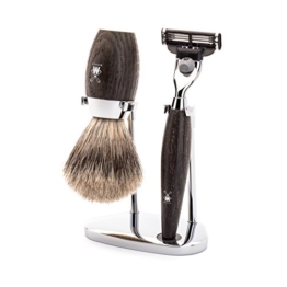 MÜHLE – Rasierset, KOSMO Serie, Feines Dachshaar mit Gillette Mach3® – Mooreiche - 1